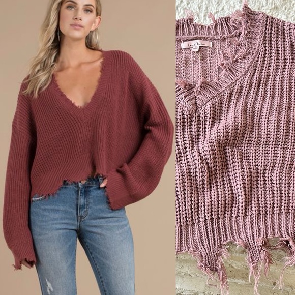 Anthropologie Sweaters - Love Tree distressed crop sweater